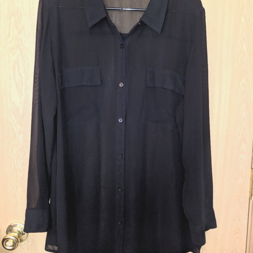 A.n.a. Black Button Up Blouse Size XL